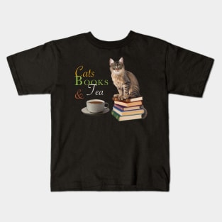 Cats, books and tea Kids T-Shirt